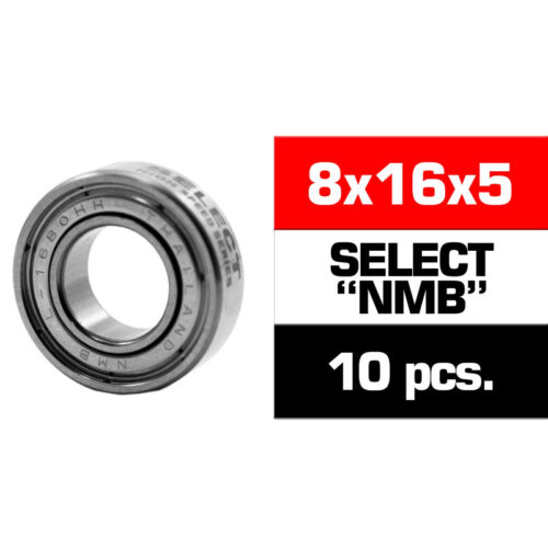 Ultimate Racing - 8x16x5mm Select NMB Metal Shielded Bearing Set (10 pcs)