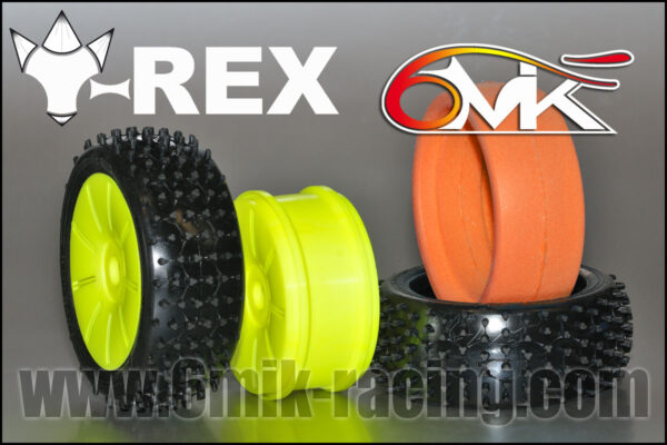 6MIK - T-REX Green tyres + Inserts + Yellow rims