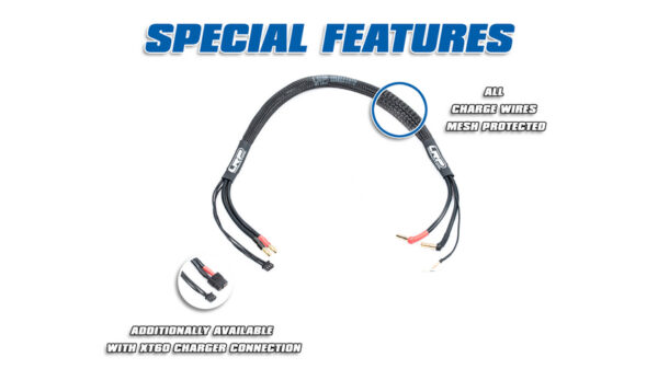 LRP - 2x 2S-Charging Wire - 35cm - XT60 XH | 4/5mm 2mm - Afbeelding 3